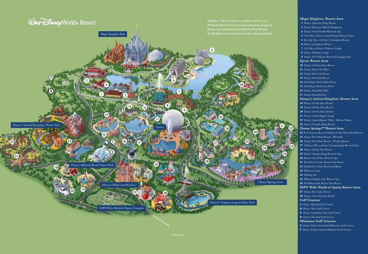 Disney World resort kaart