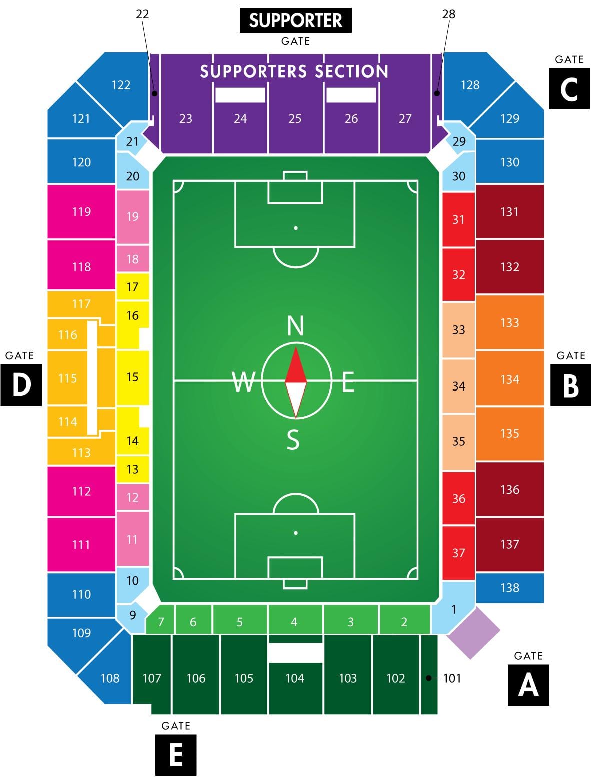 Orlando soccer city staadion kaart