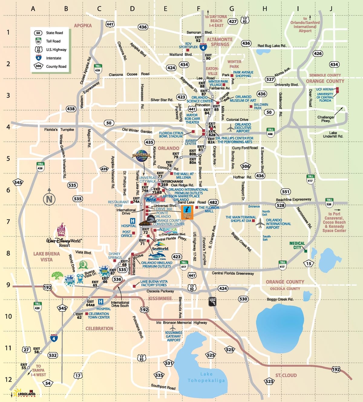 kaart Orlando vaatamisväärsused