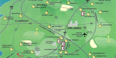 Kaart Orlando golf kursused